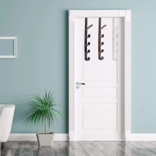 Miniatura 4 de TOPINCN Ganchos de puerta, paquete de 2, 10.9 in, material ABS para colgar en la puerta con 5 ganchos, colgador sobre la puerta (negro)