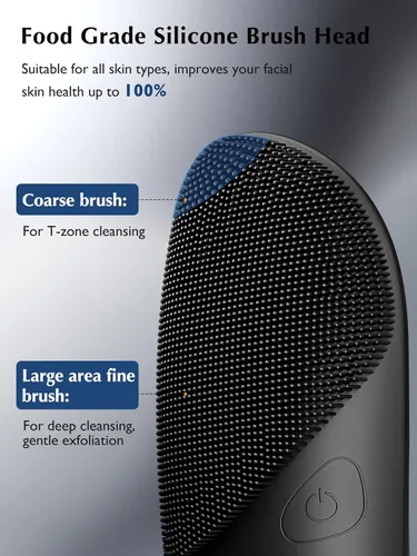 Miniatura 5 de COSLUS Cepillo de limpieza facial de silicona JMY05: Cepillo de lavado facial portátil impermeable recargable, 4 modos de limpieza, exfoliante