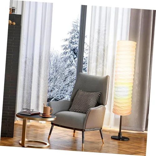 Miniatura 4 de Lámpara de mesa, pantalla de papel, accesorios de luz, pantalla de pie de papel de arroz, pantalla clásica moderna de papel, bombilla de piso