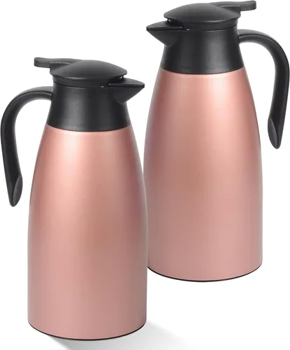 Miniatura 16 de Jarra térmica de café de 70 onzas para mantener el calor, 2 dispensadores de Airpot, olla térmica aislada al vacío de acero inoxidable para café