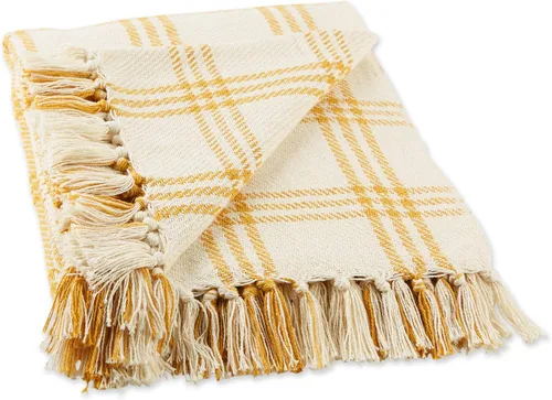 Miniatura 13 de DII Modern Farmhouse Plaid Collection - Manta de algodón con flecos, 50 x 60 pulgadas, color blanco/verde antiguo
