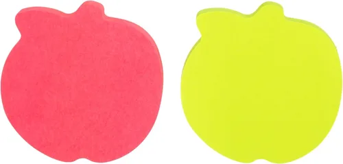 Miniatura 2 de Notas Post-it, forma de manzana, colores surtidos, 66 x 66 mm, 2 blocs, 75 hojas/bloc (7350-APL)
