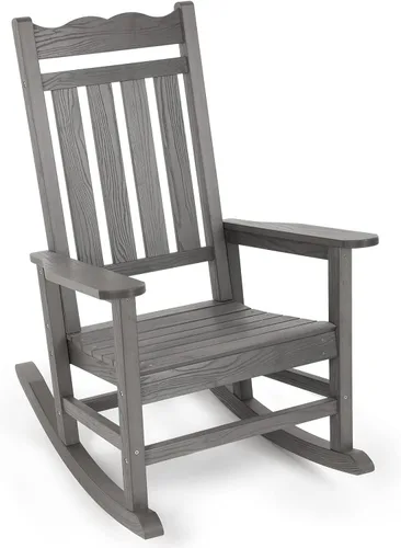 Miniatura 9 de Stoog Mecedora para patio, para todo tipo de clima, soporte de peso de 400 libras, nunca se decolora ni se pudre, para patio trasero, hoguera, Teca
