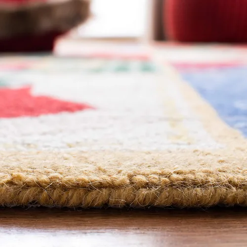 Miniatura 3 de SAFAVIEH Handmade Wool Accent Rug 2'x3' - Chelsea Collection - Seasonal Design, White & Multi, Ideal for Entryway, Bathroom, Bedside, Front Door
