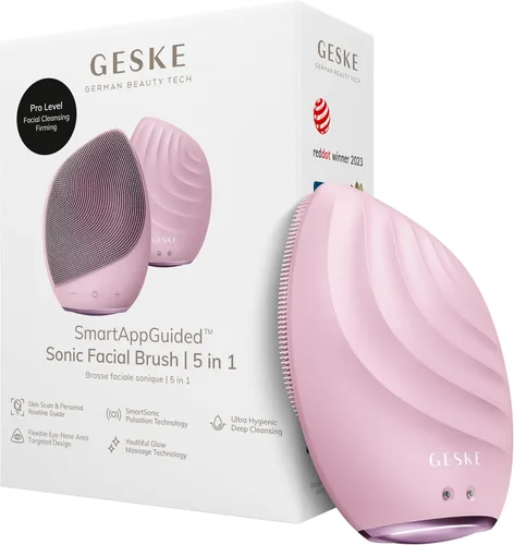 Miniatura 13 de GESKE SmartAppGuided™ Cepillo facial sónico 5 en 1 Cepillo de limpieza facial eléctrico vibratorio Cepillo de silicona suave Limpiador facial