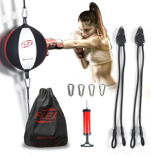 Miniatura 6 de Saco de Boxeo Flex de Doble Extremo - Cuerdas Bungee con Sistema Ajustable Flex Especial - Saco de Velocidad de Vejiga Resistente - Equipo