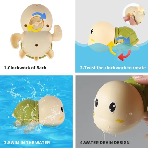 Miniatura 5 de Juguetes de baño para bebés y niños pequeños, fabricante de burbujas de baño de cangrejo con 12 canciones, paquete de 3 juguetes de cuerda