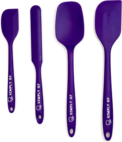Juego de 4 espátulas de silicona sin gluten, resistentes al calor, antiadherentes, de grado alimenticio, para hornear y cocinar, sin BPA y aptas