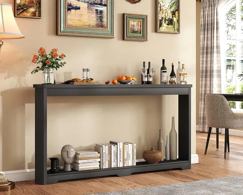 Miniatura 4 de Rovibek - Mesa de entrada moderna de 70 pulgadas, estrecha - Mesa estrecha detrás del sofá, mesa consola estrecha de 8 pulgadas de profundidad