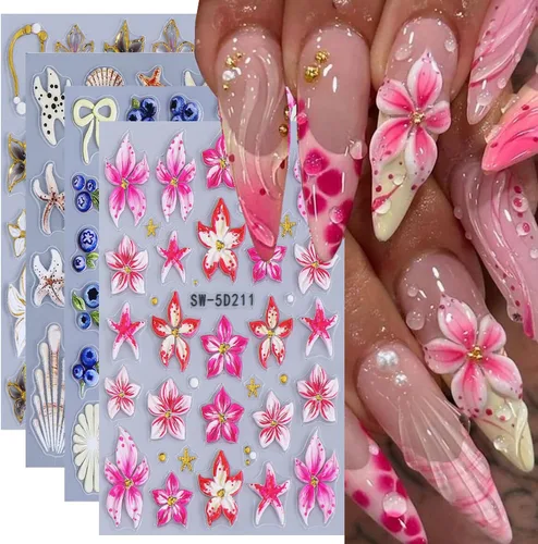 Miniatura 34 de 8 hojas de calcomanías de arte de uñas de conejo de Pascua, 3D, autoadhesivas, accesorios de arte de uñas, caricaturas, conejos, animales