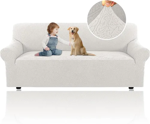 Miniatura 24 de H.Versailtex 2025 Fundas de sofá Jacquard para sofá de 3 cojines, 1 pieza de fundas elásticas para sofá, protector de muebles antideslizante, suave