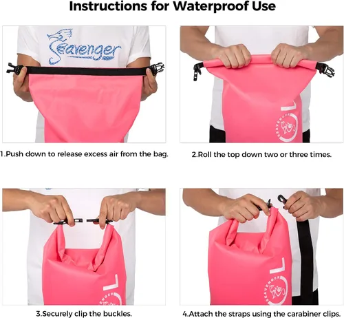 Miniatura 4 de Seavenger Seafarer 20L Bolsa seca impermeable Rosa neón