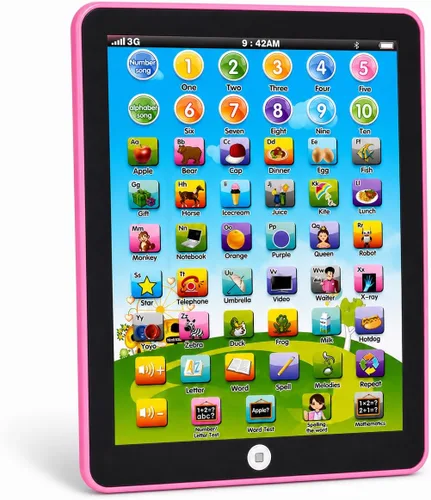 Tableta para niños, almohadilla de aprendizaje, con 6 juegos para aprender música, palabras, letras de aprendizaje, alfabeto, tableta educativa para