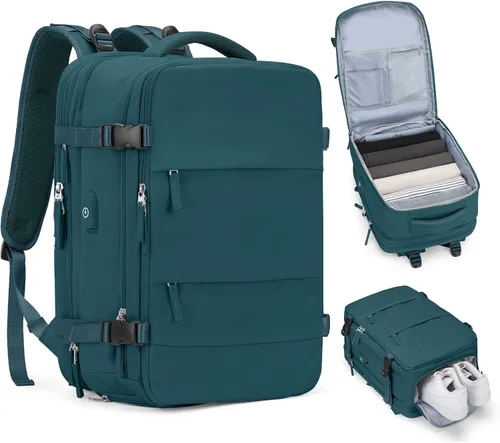 Miniatura 74 de coofay Mochila de viaje, para laptop, unisex, aprobada para aviones, bolsa de mano, equipaje, para artículos personales, para debajo del asiento