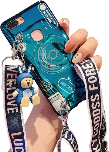 Miniatura 10 de Bonita funda cruzada compatible con Samsung Galaxy A32 5G, con correa para la muñeca, cordón para atril y funda para cámara 3D, de silicona suave, a