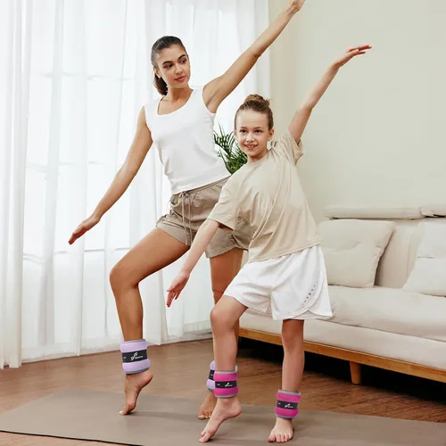 Miniatura 6 de Sportneer Pesas de tobillo para muñeca, par de pesas de 1/2/4/6/10 libras para hombres, mujeres, niños, entrenamiento de fuerza, juego de pesas