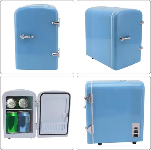 Miniatura 6 de Luqeeg Mini refrigerador de belleza, refrigerador portátil de 4 L, calentador de refrigerador, accesorio de escritorio para el hogar, oficina