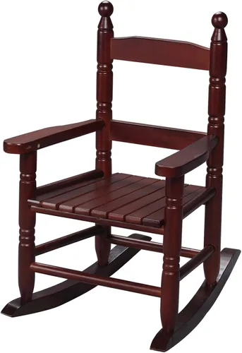 Sillas Mecedoras para Niños de Gift Mark - Sillas de Madera Hechas a Mano para Niños y Niñas - Asientos Clásicos de Doble Listón para Niños - Cereza