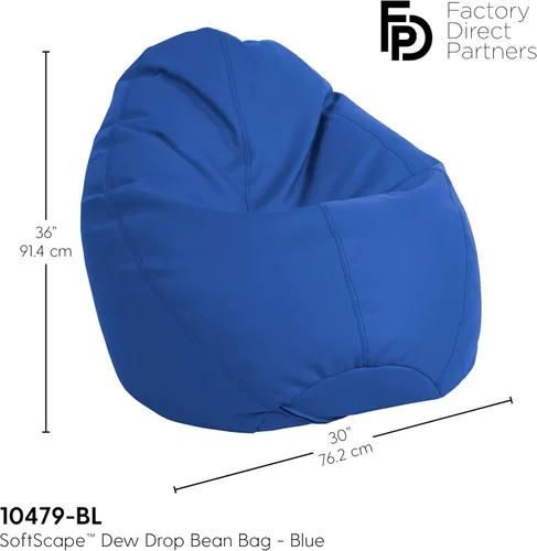 Miniatura 3 de FDP SoftScape Puf con diseño de respaldo alto en forma de gota de rocío, para niños, adolescentes y adultos, asiento alternativo para dormitorios