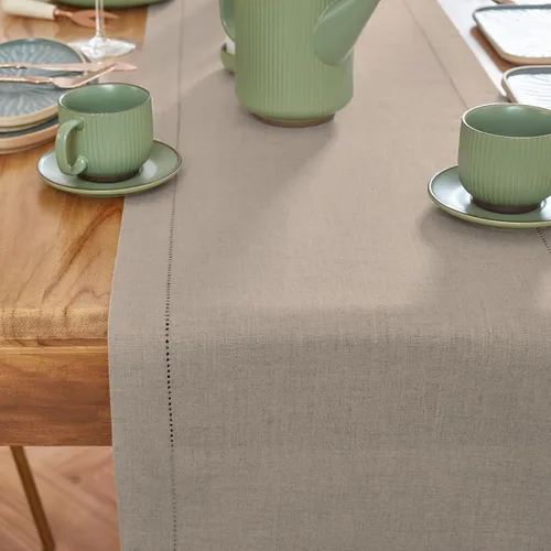 Miniatura 2 de Solino Home Camino de mesa de lino natural de 72 pulgadas de largo, 100% lino puro con vainica, peso medio, 14 x 72 pulgadas para cómoda, comedor