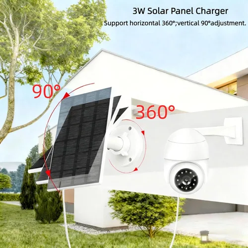 Miniatura 7 de Panel solar para comedero de pájaros, fuente de alimentación continua de 3W con enchufe tipo C para cámara de comedero de pájaros