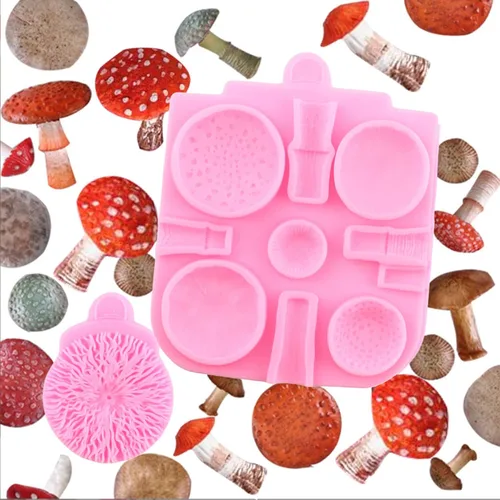Miniatura 6 de Mujiang Moldes de silicona de fondant de hongos 3D para decoración de pasteles de chocolate caramelo polímero arcilla resina goma pasta