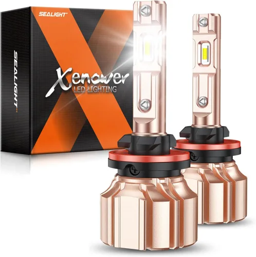 Miniatura 16 de SEALIGHT H16 H8 H11 Bombillas LED antiniebla, 18000LM 800% de brillo 6500K Blanco frío, Bombilla antiniebla con anillo ajustable de 360°, 60000