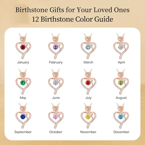 Miniatura 6 de Meeshi Collar de corazón de rosa para mujer, regalos de cumpleaños, collares de aniversario para esposa, regalo de joyería para mamá, cumpleaños