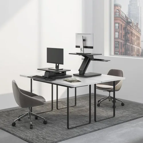 Miniatura 2 de Desky Elevador de escritorio ajustable Zero - Estación de trabajo de pie ajustable de 6.3 a 17.3 pulgadas - Elevador ergonómico de escritorio - Negro
