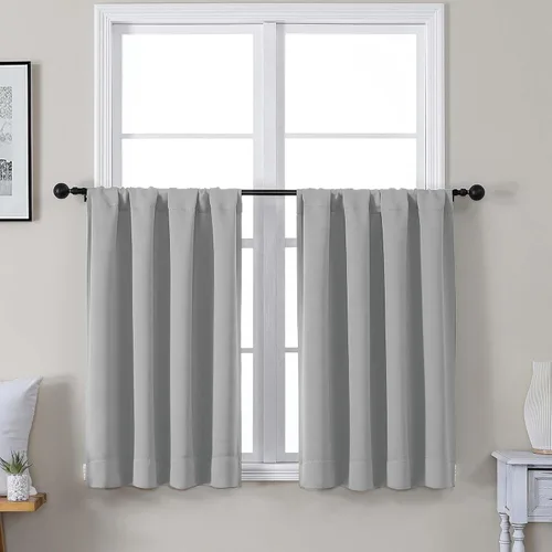 Miniatura 141 de Gwine Cortinas opacas para dormitorio, 54 pulgadas de largo, paneles de cortina de ventana con aislamiento térmico y reducción de ruido, cortinas