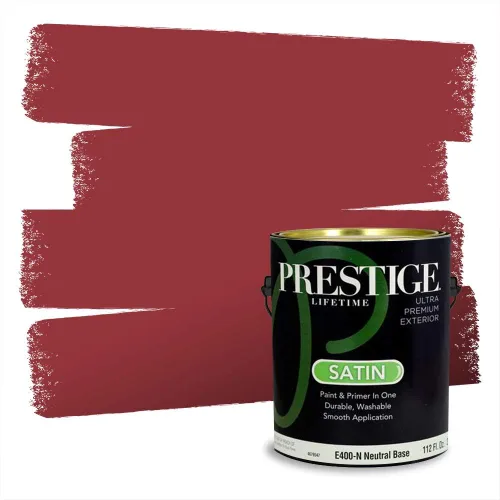 Miniatura 314 de Prestige Paints Pintura exterior e imprimación en uno, 1 galón, plano, coincidencia comparable de Valspar* Amber Rose*