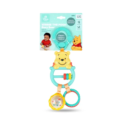Bright Starts Disney Baby Winnie The Pooh Juguete de Actividad Oso Ocupado, Juguete de Cochecito Unisex, Recién Nacidos en Adelante