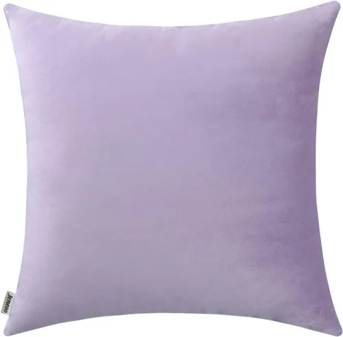 Miniatura 30 de Jeneoo Cómodas fundas de almohada de terciopelo suaves y gruesas para niños, para sofá, fundas de cojín decorativas sólidas cuadradas para Lavanda