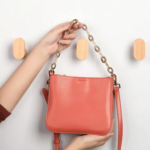 Miniatura 8 de Ganchos de pared de madera, modernos y minimalistas montados en la pared, perchero de madera natural para colgar sombrero, toalla, bata, bolsa
