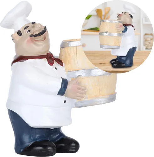 Miniatura 8 de Soporte para palillos de dientes, dispensadores de palillos de dientes, estatua de chef, soporte para palillos de dientes, dispensador de figura