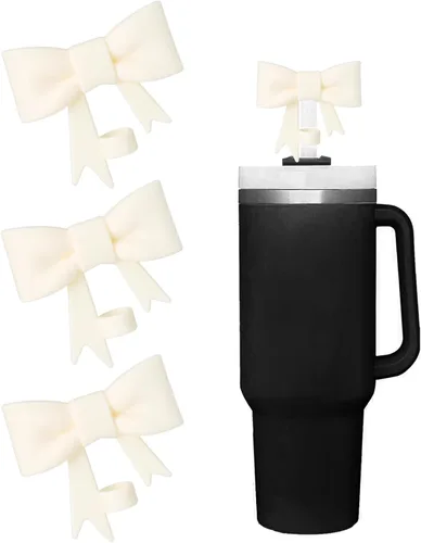 Miniatura 38 de Juego de 4 fundas de popote con diseño de estrella compatibles con vasos Stanley de 30 y 40 onzas, reutilizables, bonitas puntas de popote