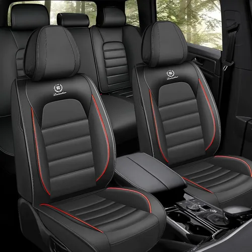Miniatura 17 de Fundas de asiento de cuero para Nissan Murano 2003-2026, Protectores de asiento compatibles con airbag, Fundas de asiento automotrices impermeables