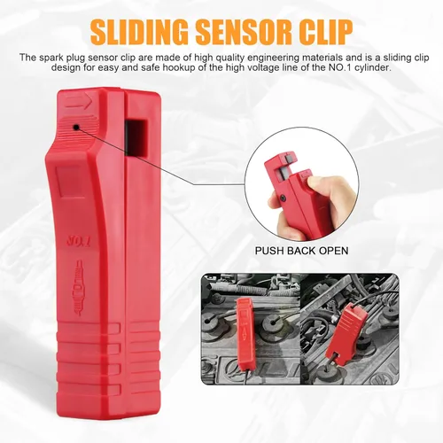Miniatura 8 de Pro Luz de temporización de encendido, lámpara estroboscópica de 12V para motor de gasolina, pistola de temporización de motor inductiva con flash