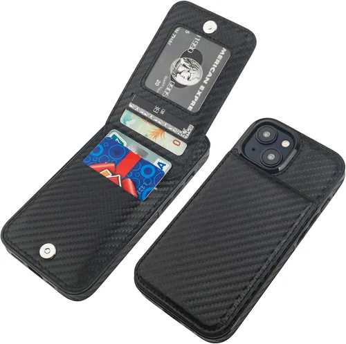 Miniatura 24 de KIHUWEY Compatible con funda tipo cartera con tapa para 15 con soporte para tarjetas de crédito, cierre magnético de cuero premium con función