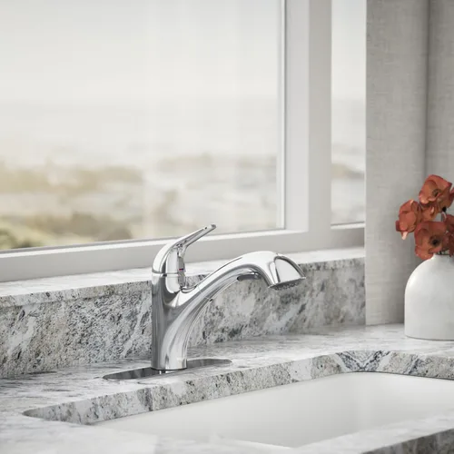 Miniatura 2 de KOHLER 30612-CP Jolt - Grifo extraíble para fregadero de cocina, cabezal rociador de dos funciones, control táctil, 1.5 GPM, diseño elegante, cromo