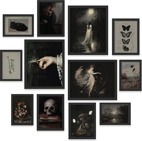 97 Decor Dark Academia Decor - Impresiones artísticas góticas victorianas para pared, imágenes estéticas oscuras, pósteres góticos espeluznantes,