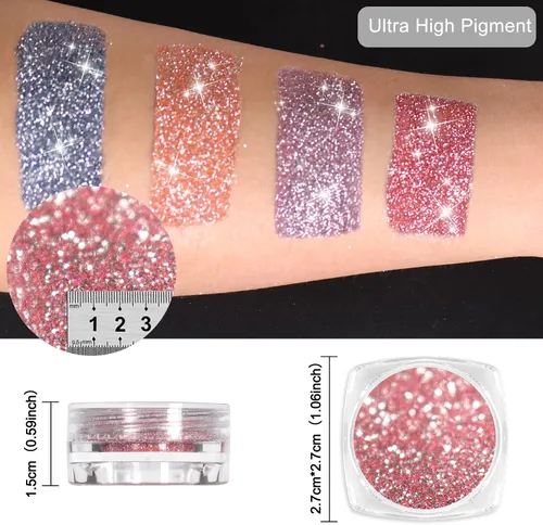 Miniatura 2 de Juego de polvo reflectante con purpurina, 8 colores de diamantes, polvo brillante, azúcar, pigmento de inmersión de uñas, suministros de uñas