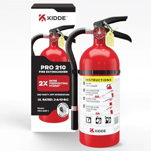 Miniatura 15 de Kidde Extintor de fuego de grado comercial para oficina, escuelas, recargable 1A10BC Extintor recargable y reutilizable para pequeños incendios