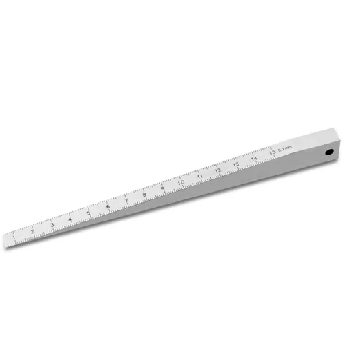 Medidor de grosor cónico, calibre de brecha, cuña de soldadura, calibrador de hueco, herramienta de medición de agujero de cuña (0.394 a 0.599