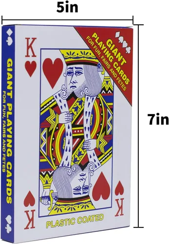 Miniatura 2 de SUUJI Juego de cartas de juego grandes, mazo gigante, de 5 x 7 pulgadas, juego de cartas de juego súper grande, puente, cartas de juego de póquer
