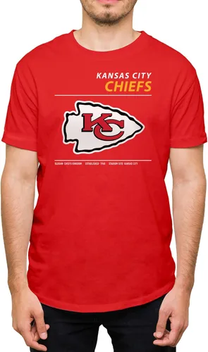 Miniatura 33 de Hybrid Sports NFL - Team Logo and Stats - Adult Unisex Short Sleeve Fan T-Shirt for Men and Women - Officially Licensed rojo