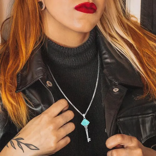 Miniatura 131 de Collar de pentagrama de plata de ley con triple luna, diosa celta, nudo celta, nudo de brujas, Ankh, sol y luna, Hécate, lilith, Santa Muerte