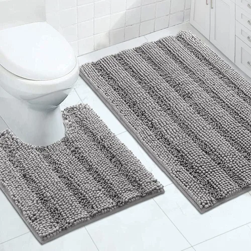 Miniatura 99 de Turquoize Alfombras de Baño de Chenilla Peludas Alfombra de Baño Antideslizante Gruesas Alfombras Peludas para Baño Chenilla Juego de Alfombra