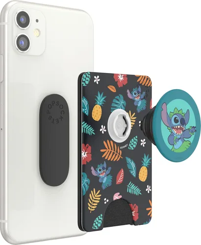 Miniatura 4 de Cartera para teléfono PopSockets con soporte expandible, tarjetero, Disney - Patrón Aloha de Stitch Stitch Aloha