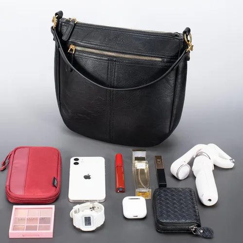 Miniatura 5 de Hobo Purses Totes Bolso de hombro de cuero vegano para mujer con correa cruzada desmontable